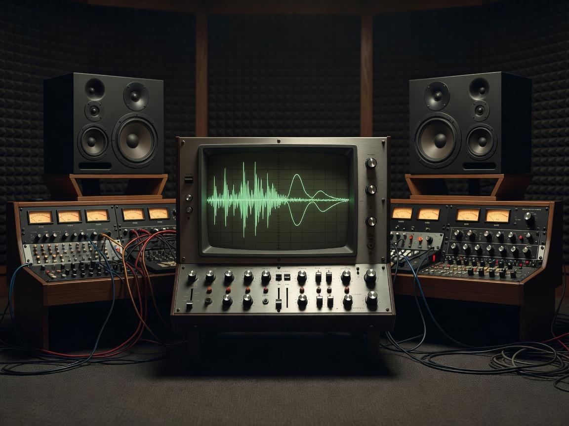 Analog Sound Wave Studio Monitoring Display